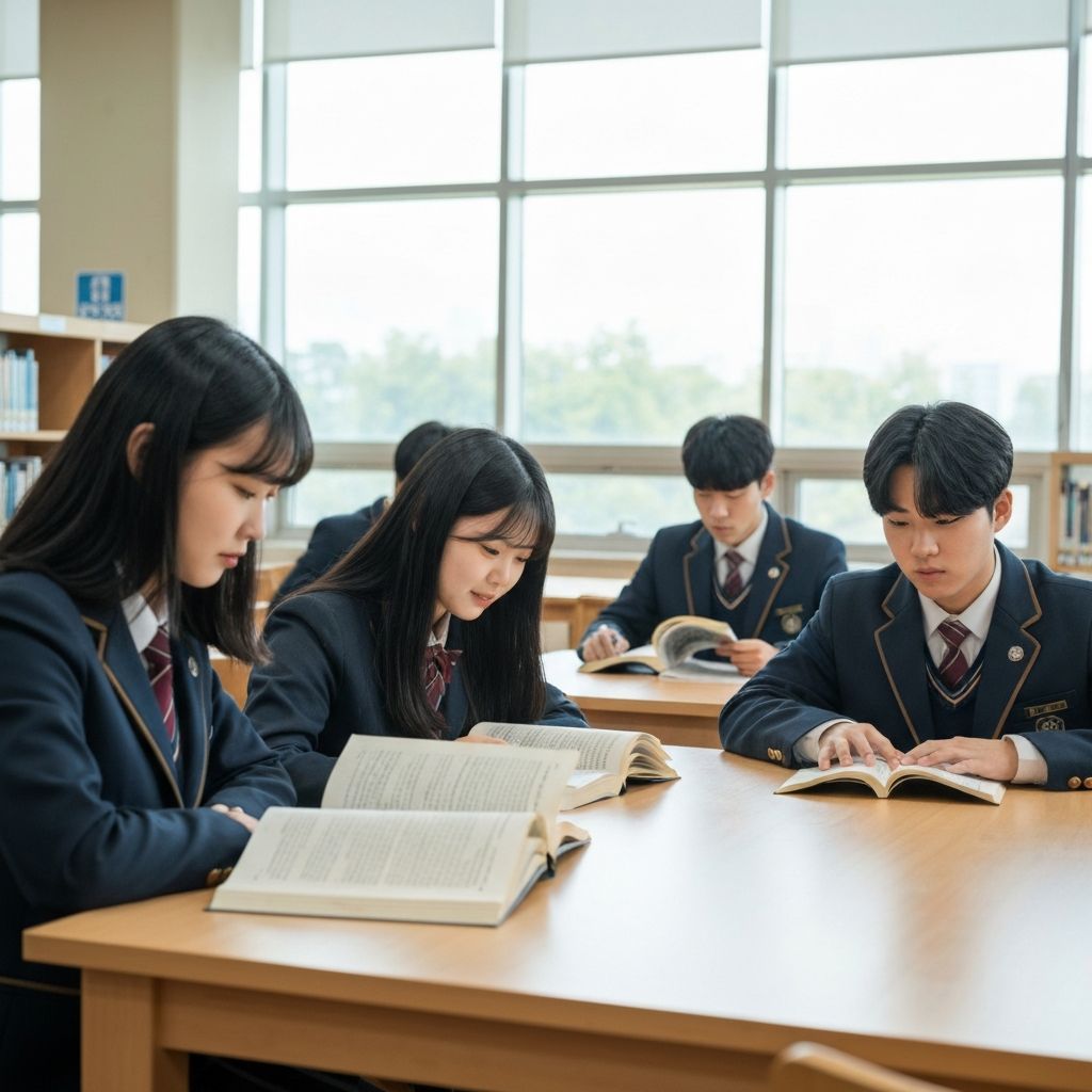 명문 학군 — 공부하는 학생들